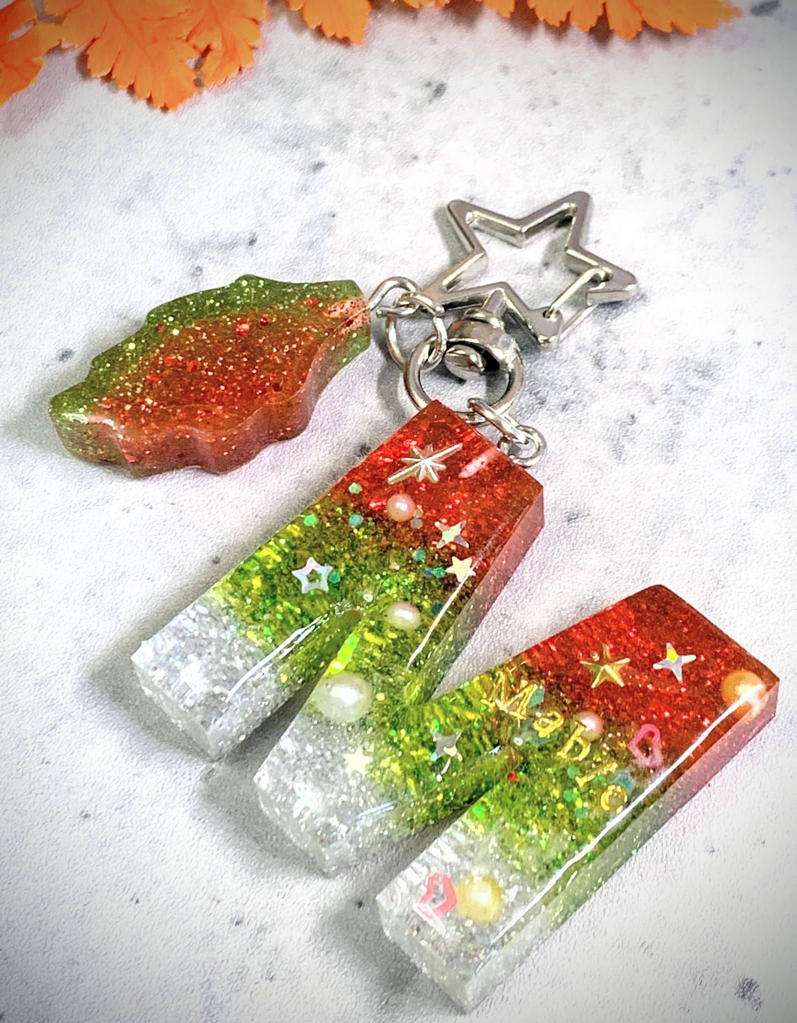 永生花字母滴膠匙扣 - 聖誕閃粉系列 縮圖 7