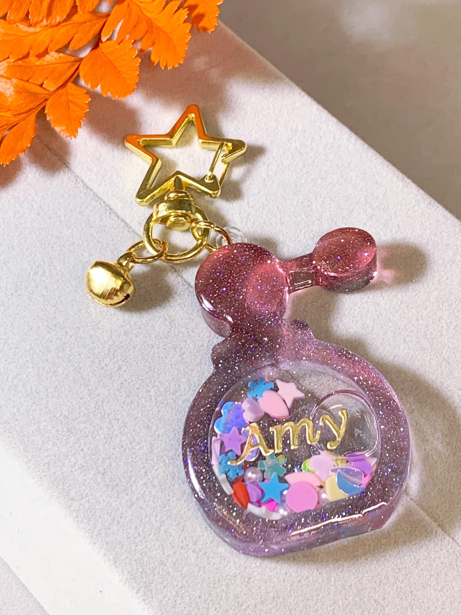 搖搖樂滴膠流沙匙扣 - 夢幻香水