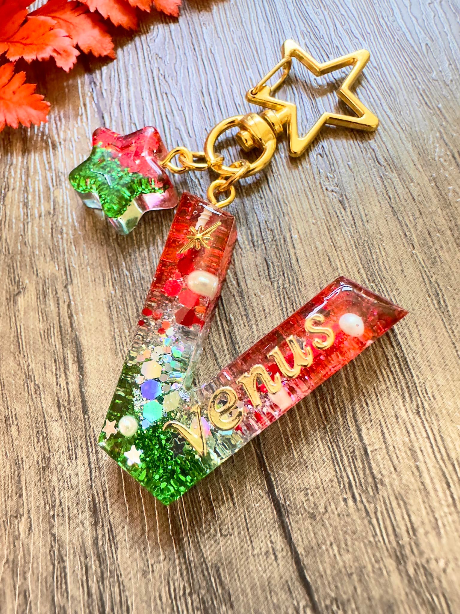 聖誕字母滴膠匙扣V