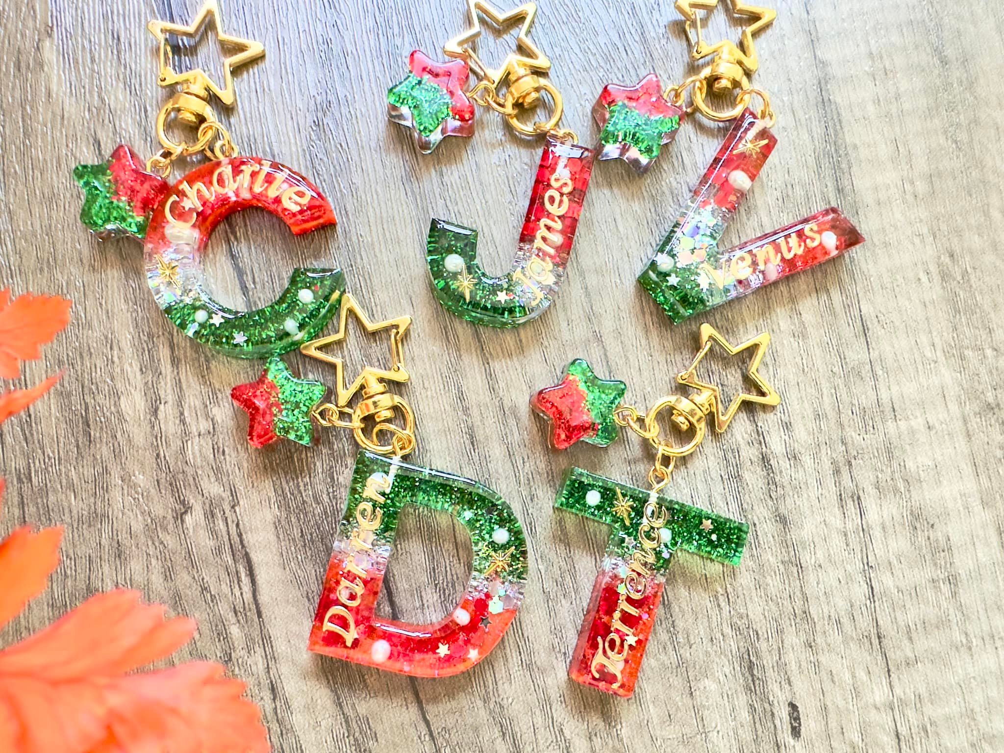 聖誕字母滴膠匙扣（T） 縮圖 2