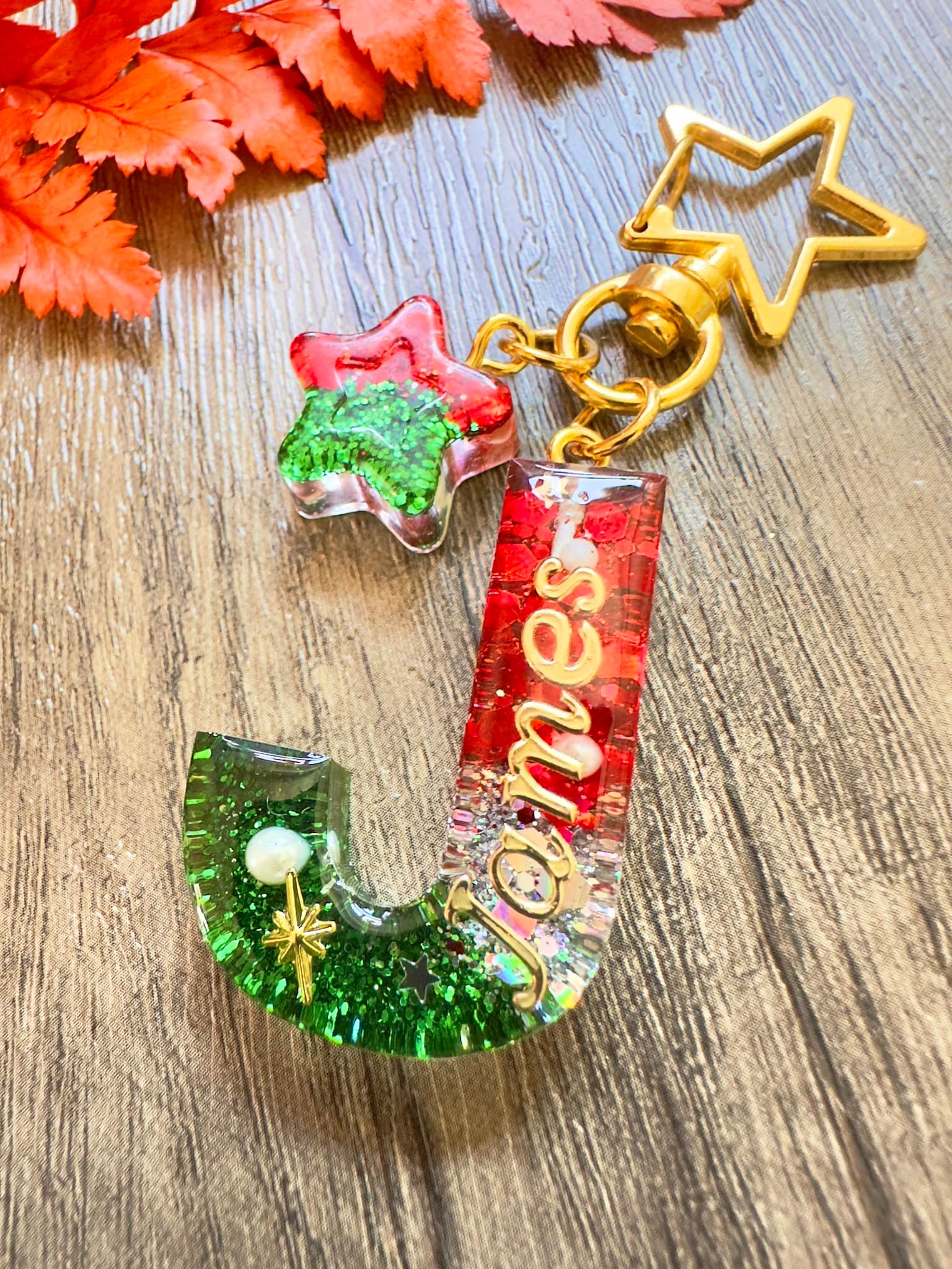 聖誕字母滴膠匙扣